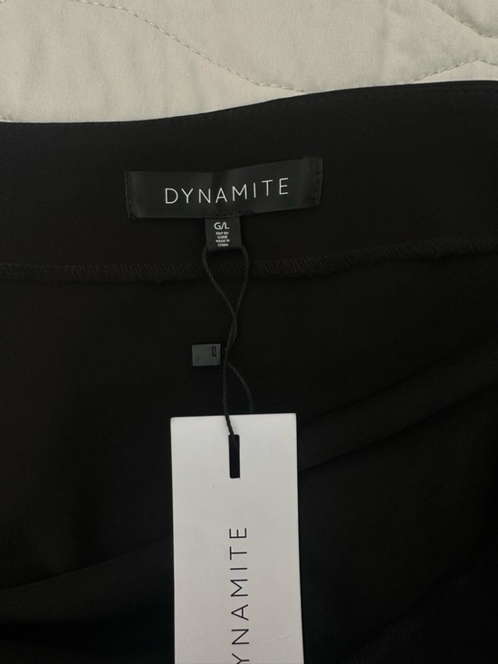 NWT Black Ruched Side Mini Skirt Side Zip Dynamite Size Large Office Academia - Picture 7 of 8
